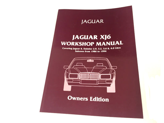 New Jaguar XJ6 / XJ40 1986 - 1994 Workshop Manual