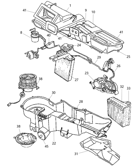 New 2003-2006 Fits Chrysler Liberty Housing-A/C And Heater Lower - Part # 5066532AB