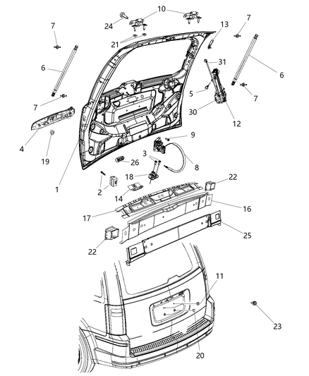 Handle Liftgate Also Shown In Group 8