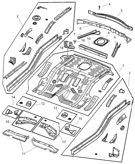 New 2003-2007 Fits Chrysler Liberty Reinfmnt-Side Member - Part # 55360369AE