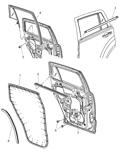 Weatherstrip Door Belt Inner Rear Door