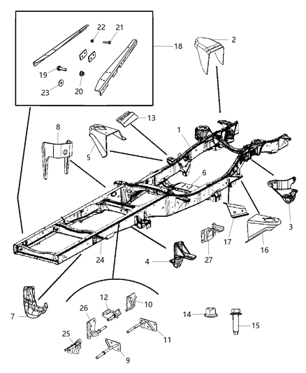 New 2013 Fits Chrysler 3500, 4500, 5500 Bracket-Spring - Part # 68192532AA