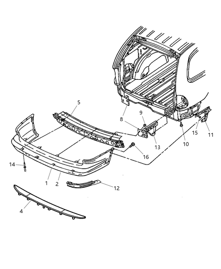 Extension Assembly, Rear Bumper To Rail , Right