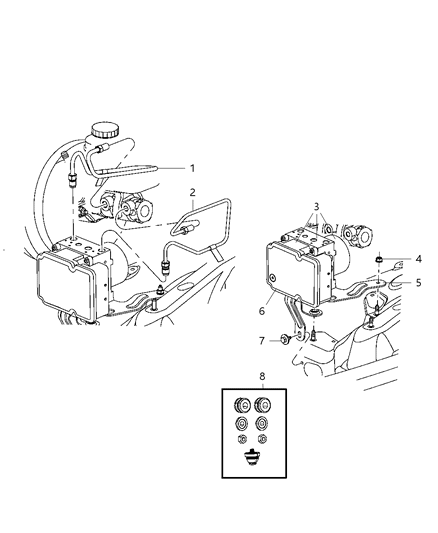 New 2008-2009 Fits Chrysler Liberty Bracket-Hydraulic Control Unit - Part # 68026035AA