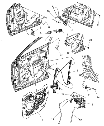 New 2007-2008 Fits Chrysler Pacifica Door Window Regulator - Part # 5020787AE