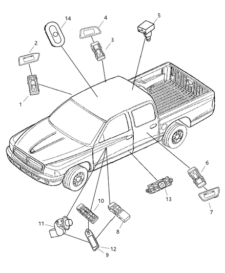 Bezel Power Window/Door Lock Switch