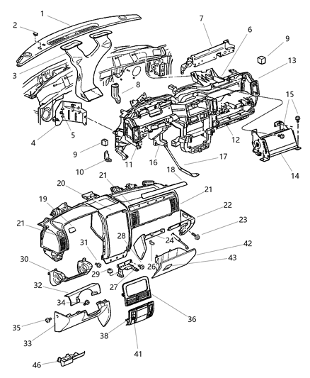 New 2002-2004 Fits Chrysler Grand Cherokee Outlet-Air Conditioning & Heater - Part # 5GZ121DVAB