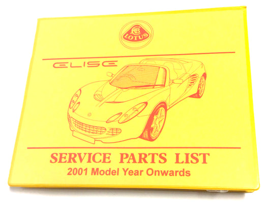 New OEM 2001 For Lotus Elise Service Parts Catalog A117T0325J