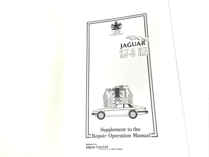 OEM Jaguar XJ-S H.E. Workshop Manual Supplement: AKM3455