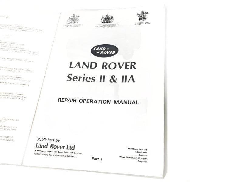 New OEM 59-71 Land Rover Series II & IIA Workshop Repair Manual Vol 1 & Vol 2