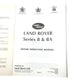 New OEM 59-71 Land Rover Series II & IIA Workshop Repair Manual Vol 1 & Vol 2