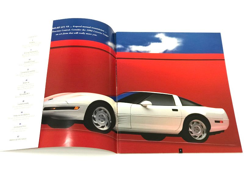 OEM 1992 Chevrolet Corvette Sales Brochure Kit, Coupe, Convertible & ZR1