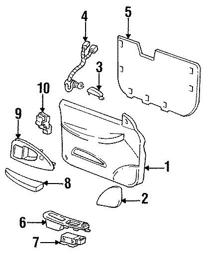 New OEM 1995-1999 Chevrolet Lumina Front Door-Pull Pocket Right, Part # 10244344