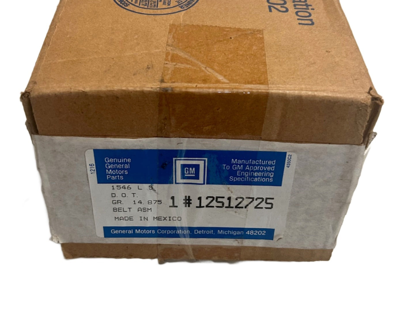 New OEM 1992-1993 Buick Century 2nd Row Seat-Belt Left Driver Rear, Part # 12512725