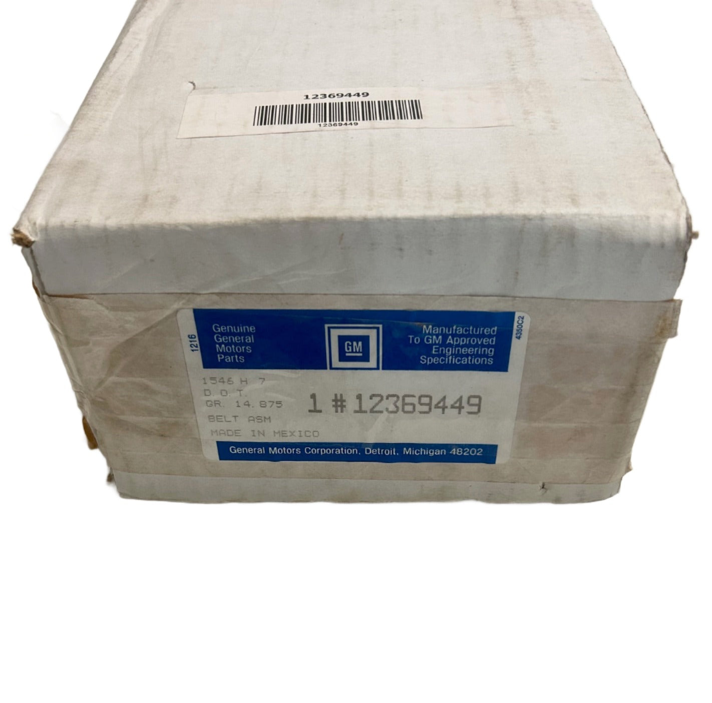 New OEM 1998 Chevrolet Camaro Left Driver Seat Belt Pewter, Part # 12369449