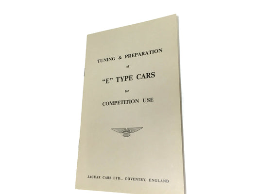 Jaguar E-Type Tuning Preparation for Competition Racing Race Tune Manual Book
