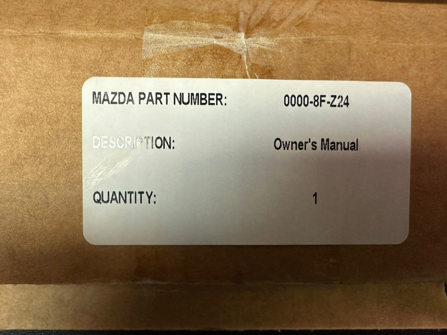 Mazda : Genuine OEM Factory Original, Owners Manual - Part # 00008FZ24