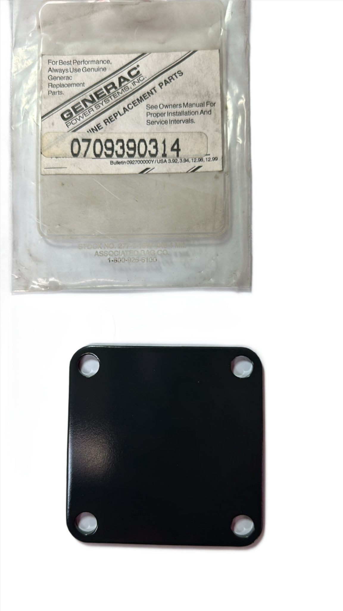 New OEM Genuine Generac, Cover - Part # G0709390314