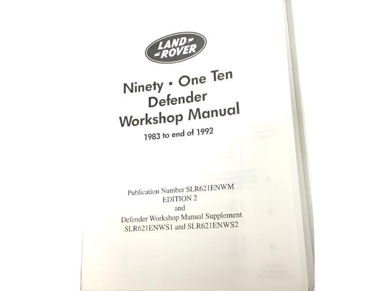 New OEM 1983-1992 Land Rover Ninety, One Ten, Defender Workshop Manual SLR621ENWS1