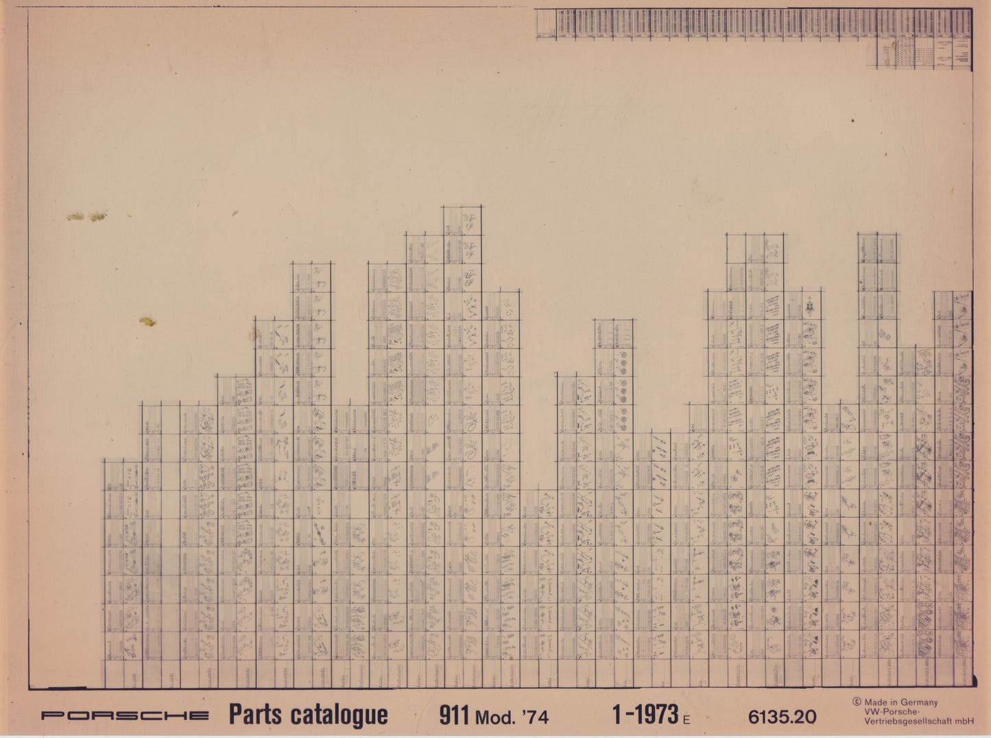 OEM 73-74 911 Porsche Microfiche Parts Illustrations WET-613-520