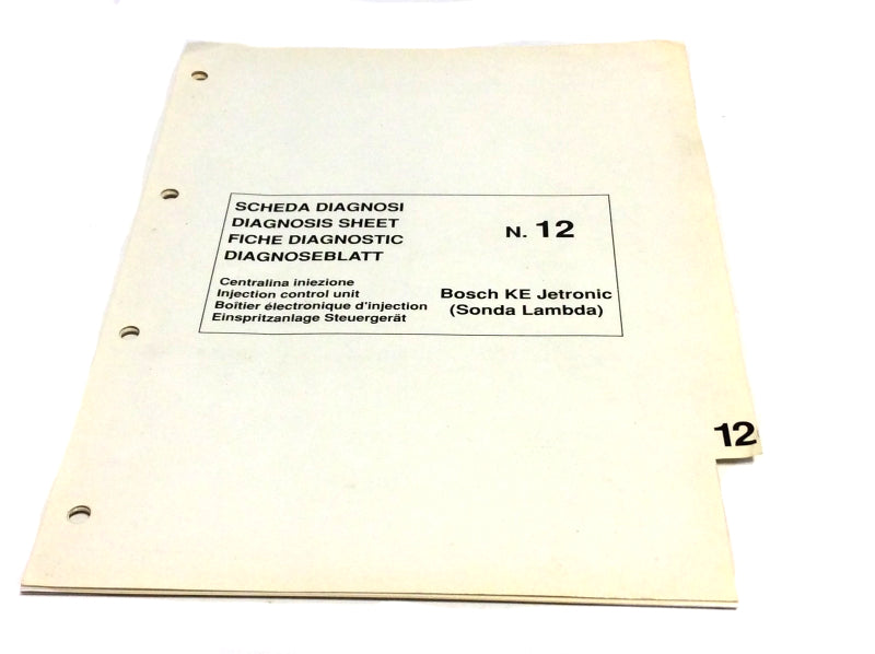 New OEM Ferrari F113B Bosch KE Jetronic Diagnosis Workshop Manual Insert #12