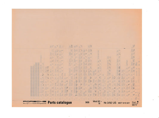 OEM 1992-1996 Porsche 968 Microfiche Parts Illustrations Catalogue, Part # WET-615-021