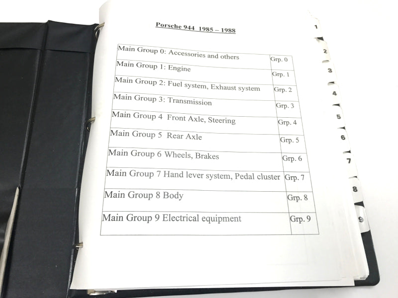 New 1985-1988 Porsche 944 Turbo Parts & Illustrations Manual, Part # WKD.000.012