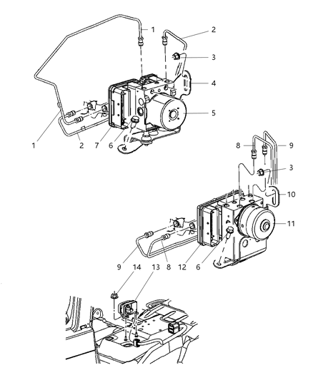 New 2005 Fits Chrysler Grand Cherokee Line-Brake - Part # 52090405AD