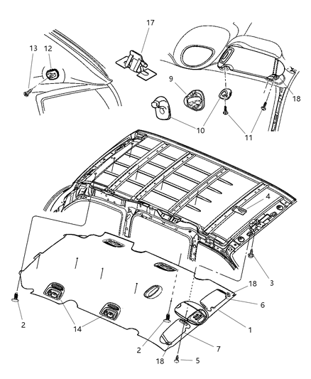 New 2001 Fits Chrysler Grand Caravan, Town & Country Visor-Illuminated - Part # TR96TL2AA