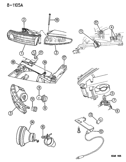 Lamp Assembly, Headlamp, 1993, Right