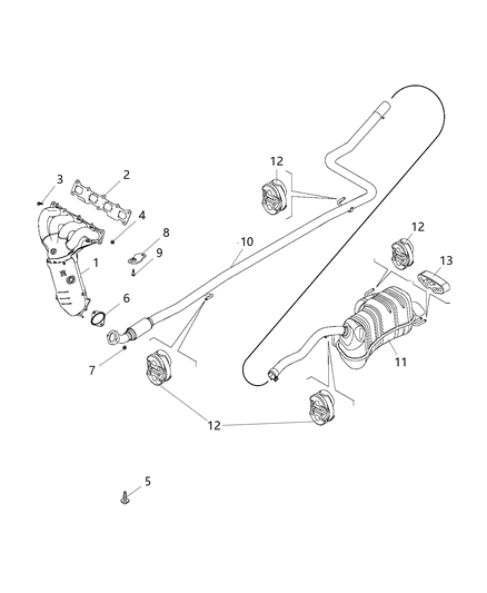 New 2015-2017 Fits Chrysler ProMaster City Exhaust Resonator And Tailpipe - Part # 68261721AA
