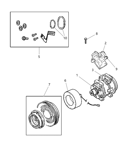 New 1997-2000 Fits Chrysler Grand Caravan, Town & Country Compres0R-Air Conditioning - Part # V8517144AA