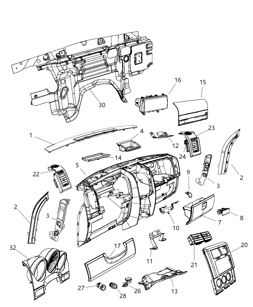Bezel Instrument Panel Right