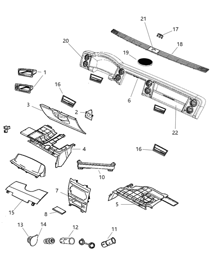 New 2008-2010 Fits Chrysler Commander Panel-Instrument Upper - Part # 1EK07XDVAI