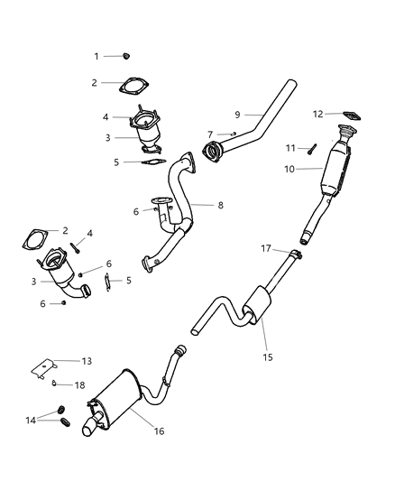 New 2005-2006 Fits Chrysler Sebring Exhaust Muffler And Tailpipe - Part # 4578211AB