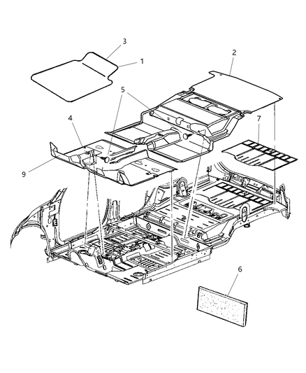New 2006-2009 Fits Chrysler PT Cruiser Carpet-Rear Floor - Part # RK03DK5AM