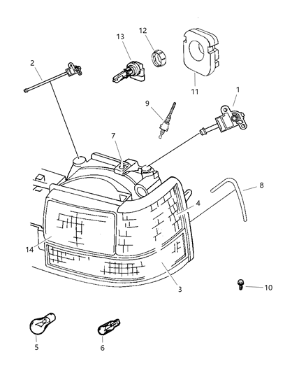 New 1993-1998 Fits Chrysler Grand Cherokee Lamp-Front Park Lamp Lh - Part # 56005105
