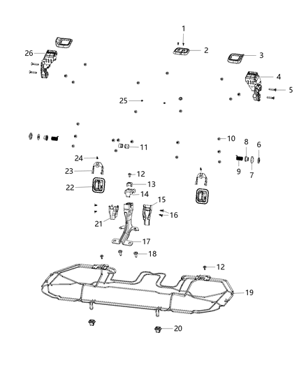 New 2018-2019 Fits Chrysler Caliber, Compass, Patriot Bracket-Seat Support - Part # 6BV76DX9AB