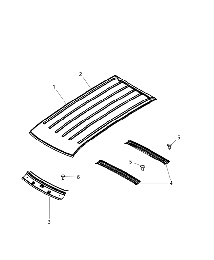 New 2008-2012 Fits Chrysler Liberty Bow-Roof - Part # 57010041AB