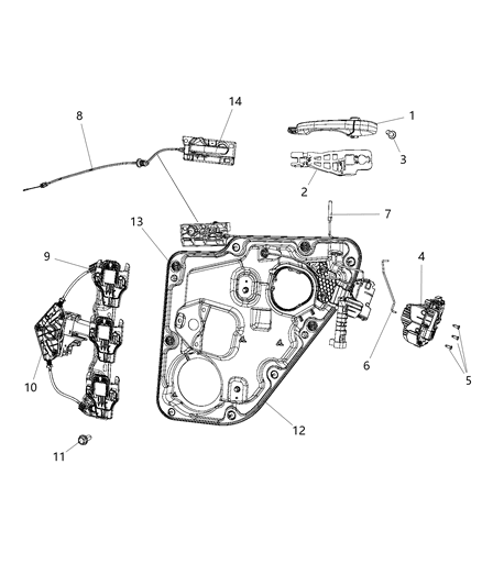 New 2012-2013 Fits Chrysler Grand Cherokee Handle-Exterior Door - Part # 1SP27JBAAC