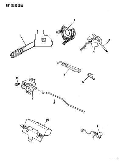 Switch, W/Shield Wiper & Washer (Also See Illus. 200)