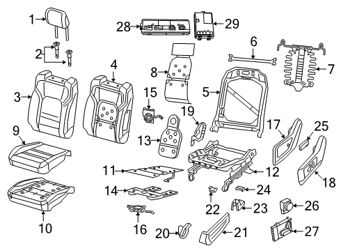 New 2019-2024 Fits Chrysler 1500 Headrest-Front - Part # 6CL881XRAB
