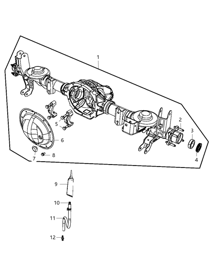 New 2011-2012 Fits Chrysler Liberty Housing-Rear Axle - Part # 68104495AB