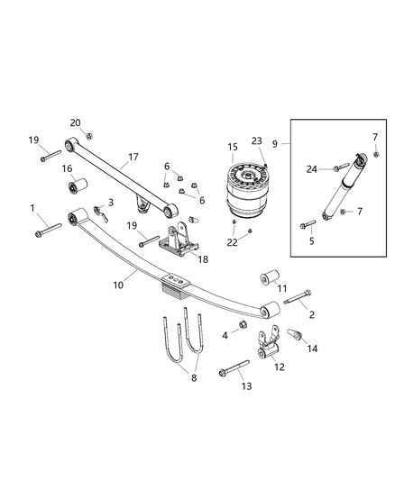 New 2013-2014 Fits Chrysler 3500, 4500, 5500 Rear Leaf Spring - Part # 68106104AB