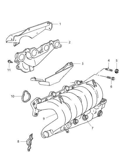 New OEM Genuine Plymouth, Lower Engine Intake Manifold Gasket - Part # 4648623AB