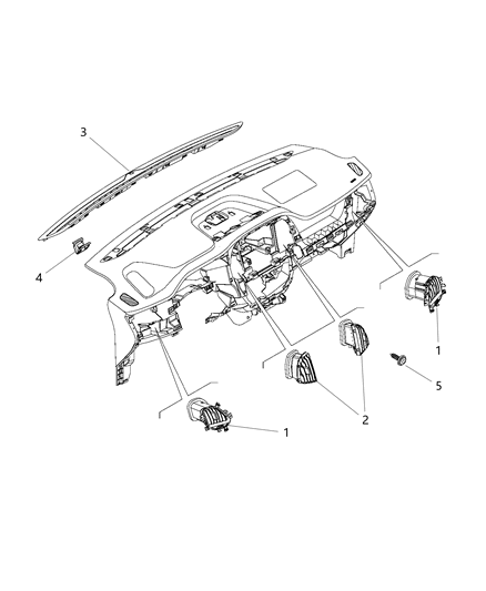 New 2015-2016 Fits Chrysler ProMaster City Vent-Air Conditioning & Heater - Part # 5YJ84LXFAA