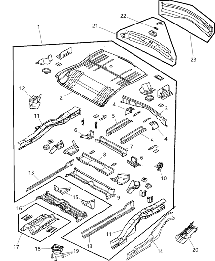 New 2006-2008 Fits Chrysler Pacifica Reinfmnt-Rear Rail To Liftgate Sill - Part # 5054644AD