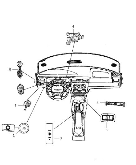 New 2008 Fits Chrysler Sebring Switch - Part # 1CM41XT1AB