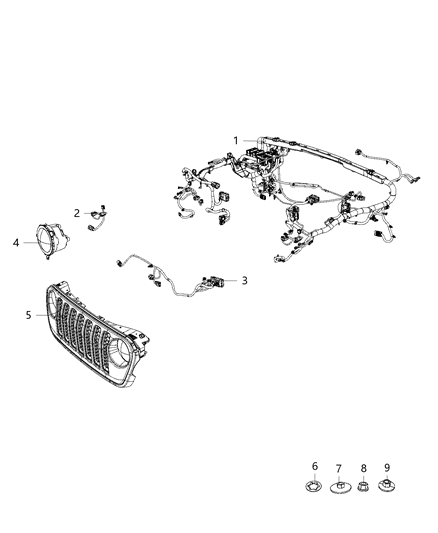 New 2020 Fits Chrysler Wrangler Wiring-Dash - Part # 68442923AB