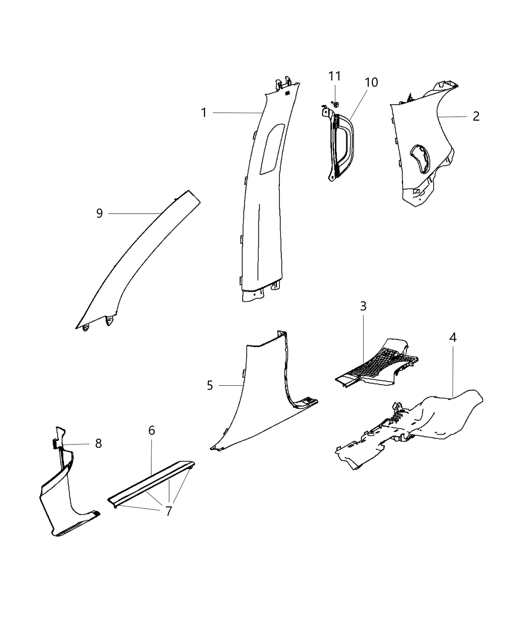 Panel B Pillar Upper Trim